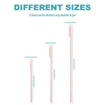 9 Pieces 3 Sizes Silicone Spatula for Beauty and Kitchen Silicone Makeup Spatula Silicone Bottle Scraper Spatula Lotion Spatula for Girls and Women (Pink)