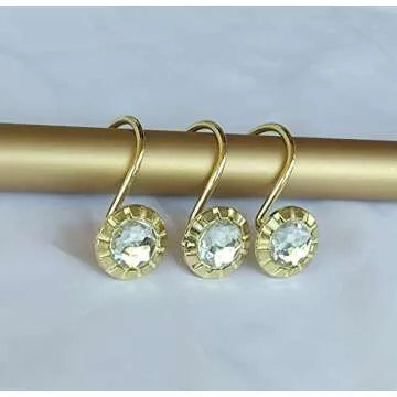 Stylish Gold Shower Curtain Rings Hooks for Luxe Bathrooms