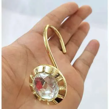 Stylish Gold Shower Curtain Rings Hooks for Luxe Bathrooms