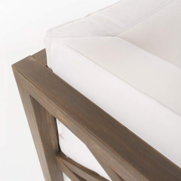 Christopher Knight Outdoor Acacia Sectional with Cushions