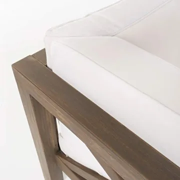 Christopher Knight Outdoor Acacia Sectional with Cushions