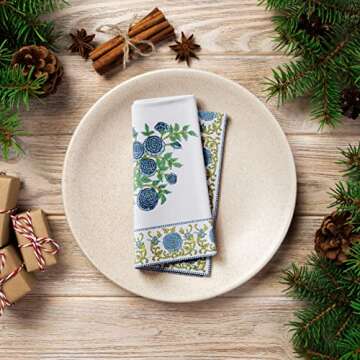 AVRIT Cloth Napkins, Blue Napkins - Premium 19 x 19 Inch Cotton Dinner Napkins, Fall Cloth Napkins for Weddings, Table Napkins, Cocktail Napkins for Thanksgiving, Christmas Cloth Napkins Set of 4