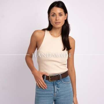 Genuine Leather Womens Brown Belt for Elegant Fashion