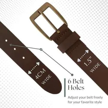 Genuine Leather Womens Brown Belt for Elegant Fashion