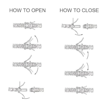 Gemsme 18K White Gold Plated Tennis Necklace for Women