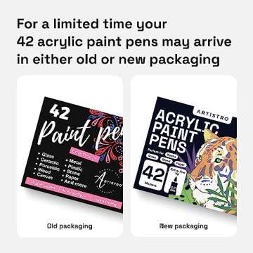 ARTISTRO 42 Acrylic Paint Pens, Art Set Acrylic Paint Markers, Fabric Markers for Textile, Canvas, R...