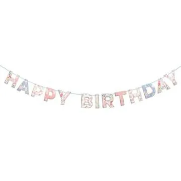 Meri Meri English Garden Banner - Reusable Birthday Decor