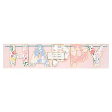Meri Meri English Garden Banner - Reusable Birthday Decor
