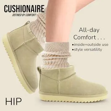 CUSHIONAIRE Women's Suede Ankle Snow Boots for Winter Comfort