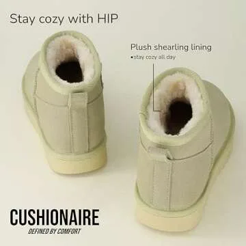 CUSHIONAIRE Women's Suede Ankle Snow Boots for Winter Comfort