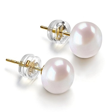 Elegant PAVOI 14K Gold Freshwater Pearl Stud Earrings