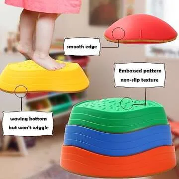 Juoe 5Pcs Stepping Stones - Safe Balance Play for Kids