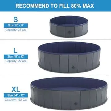 Niubya Foldable Dog Swimming Pool, Collapsible Hard Plastic, Portable Bath Tub for Pets Dogs and Cat...