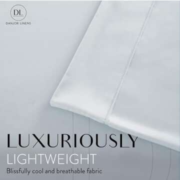 Danjor Linens Queen Sheet Set - 6 Piece Set Including 4 Pillowcases - Deep Pockets - Breathable, Soft Bed Sheets - Wrinkle Free - Machine Washable - Ice Blue Sheets for Queen Size Bed - 6 pc