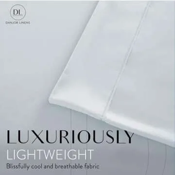 Danjor Linens Queen Sheet Set - 6 Piece Set Including 4 Pillowcases - Deep Pockets - Breathable, Soft Bed Sheets - Wrinkle Free - Machine Washable - Ice Blue Sheets for Queen Size Bed - 6 pc