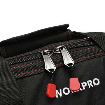 WORKPRO Close Top Storage Tool Bag, 18", Black/Red, W081023A,Black&Red
