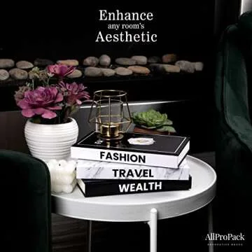 Decorative Books for Home Decor, Set of 3 Modern Fashion Decor Books for Coffee Table, Hardcover Faux Books for Decoration with Blank Pages