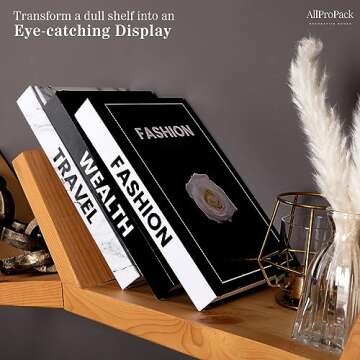 Decorative Books for Home Decor, Set of 3 Modern Fashion Decor Books for Coffee Table, Hardcover Faux Books for Decoration with Blank Pages