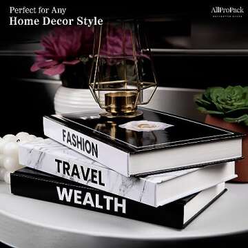 Decorative Books for Home Decor, Set of 3 Modern Fashion Decor Books for Coffee Table, Hardcover Faux Books for Decoration with Blank Pages