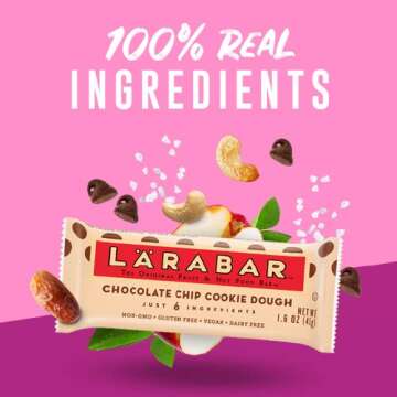 Larabar Gluten Free Bar, Chocolate Chip Cookie Dough, 1.6 oz Bars (5 Count)