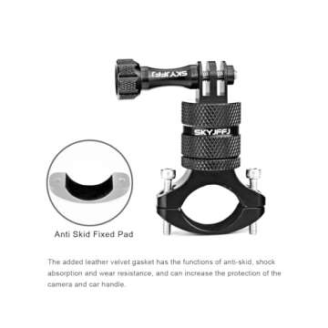 SKYJFFJ 360 Degree Rotation Aluminum Motorcycle Bicycle Rack Mount Holder,Intended for GoPro Hero 13/12/11/10/9/8/Max,DJI Osmo Action 5Pro/4/3,Insta 360 Ace Pro 2/Pro/Ace