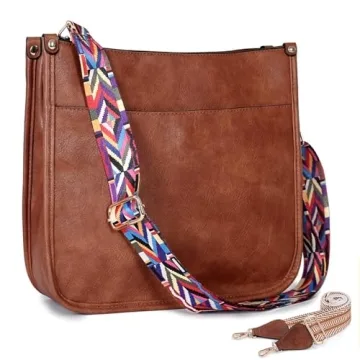 Women Shoulder Crossbody Bag, Designer Hobo Handbags Purse with 2 Guitar Straps Bucket Satchel Tote ...