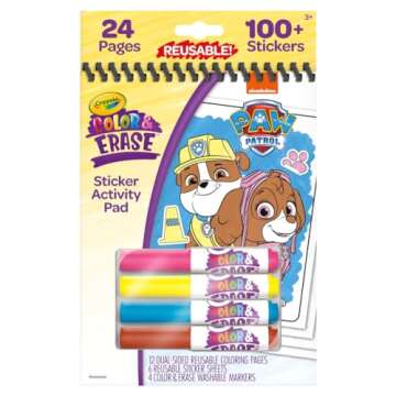 Crayola PAW Patrol Sticker Activity Pad, 12 PAW Patrol Coloring Pages, 100+ Stickers, Travel Activity, PAW Patrol Toys, Toddler Gifts
