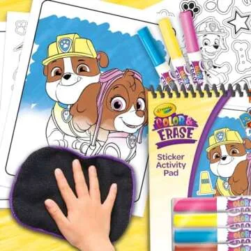 Crayola PAW Patrol Sticker Activity Pad, 12 PAW Patrol Coloring Pages, 100+ Stickers, Travel Activity, PAW Patrol Toys, Toddler Gifts