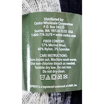 Kirkland Signature Men's Merino Wool Blend Socks, 7-13 Shoe Size, 4 Pairs