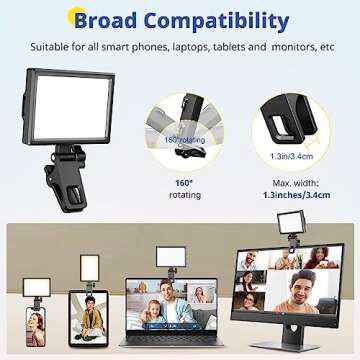 Eicaus Rechargeable LED Fill Light, Selfie Light with Clip for Makeup, TikTok, Zoom Calls, Photograp...