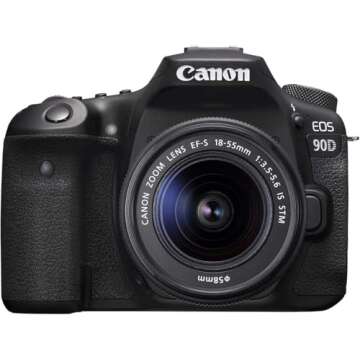 Canon 90D Digital SLR Camera with 18-55 is STM Lens (Renewed)