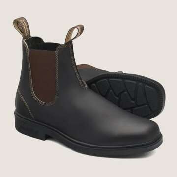 Blundstone Unisex Dress Series 062 Chelsea Boots for Men and Women, Wide Chisel Toe Boots with Cushi...