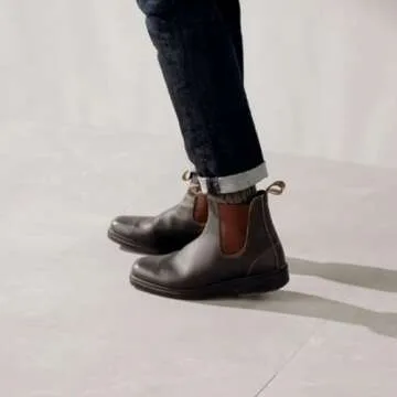 Blundstone Unisex Dress Series 062 Chelsea Boots for Men and Women, Wide Chisel Toe Boots with Cushioned Midsole and Premium Leather, Stout Brown, 5.5 US Men / 7.5 US Women / 4.5 AU
