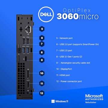 Dell OptiPlex 3060 Mini PC | i5-8500 | 16GB RAM + 500GB SSD | Windows 11 Pro | Renewed