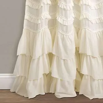 Lush Decor Kemmy Ivory Window Curtain Panel - Elegant Style