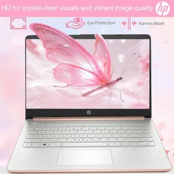 HP Ultralight 14 inch Laptop with Intel 4-Core Processor, Microsoft 365 and Wireless Earbuds, 16GB RAM, 512GB External Drive & 128GB Emmc & 1TB Cloud Storage, HD Display, Rose Gold, Windows 11