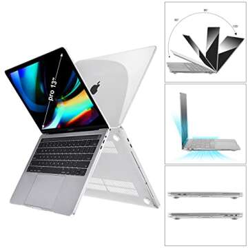 EooCoo Case Compatible with MacBook Pro 13 inch M2 2024 2023 2022-2016 Release M1 A2338 A2289 A2251 A2159 A1989 A1706 A1708 Protective Hard Case with Keyboard Cover, Screen Protector, Crystal Clear