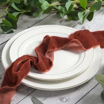 Luxurious Rust Velvet Ribbon for Elegant Decor