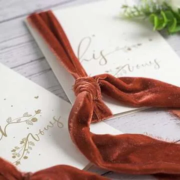 Luxurious Rust Velvet Ribbon for Elegant Decor
