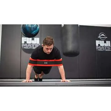 Sling Shot Mark Bell Pushup Exercise Assistance Workout Band for Men and Women to Assist with Bench Press, Dips, and Push Ups – (Level 1 Tension, Red/Black, X-Large)