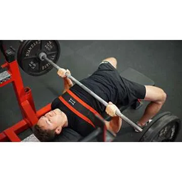 Sling Shot Mark Bell Pushup Exercise Assistance Workout Band for Men and Women to Assist with Bench Press, Dips, and Push Ups – (Level 1 Tension, Red/Black, X-Large)
