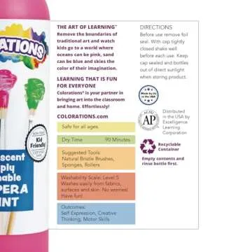 Colorations Washable Tempera Paint - Vibrant Art for Kids