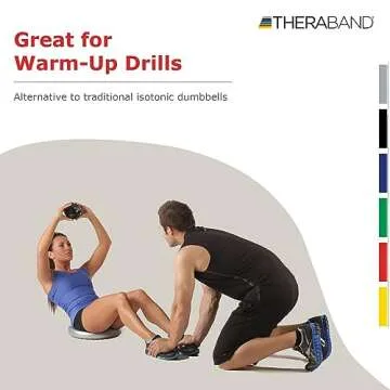 THERABAND Soft Weight, 4.5" Diameter, Weighted Balls for Baseball, Weighted Balls for Softball, Hand Held Ball Shaped Isotonic, Shoulder Strength, Rotator Cuff & Throwing Trainer, Assorted Set of 6