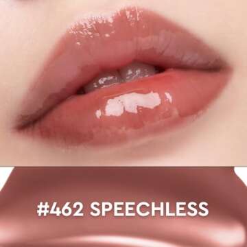 HERA Sensual Nude Gloss Lipstick #462 SPEECHLESS | Sheer & Glossy Finish, Non-sticky, Moisturizing and Hydrating, Korean Lip Makeup, 0.17 oz. (5g)