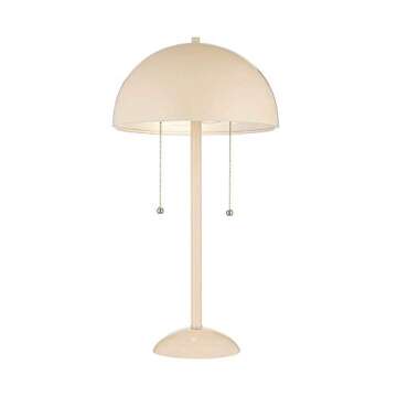 Amazon Brand – Rivet Modern Metal Dome-Shaped Table Lamp, LED Bulbs Included, 21"H, Beige Pink