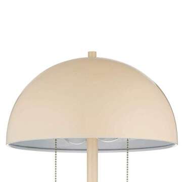 Amazon Brand – Rivet Modern Metal Dome-Shaped Table Lamp, LED Bulbs Included, 21"H, Beige Pink