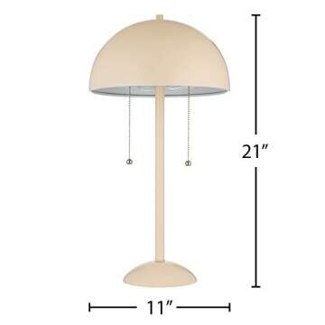 Amazon Brand – Rivet Modern Metal Dome-Shaped Table Lamp, LED Bulbs Included, 21"H, Beige Pink