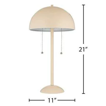 Amazon Brand – Rivet Modern Metal Dome-Shaped Table Lamp, LED Bulbs Included, 21"H, Beige Pink