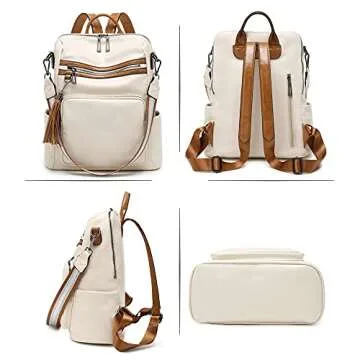 Stylish OPAGE Leather Backpack Purse for Women