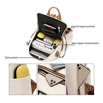 Stylish OPAGE Leather Backpack Purse for Women